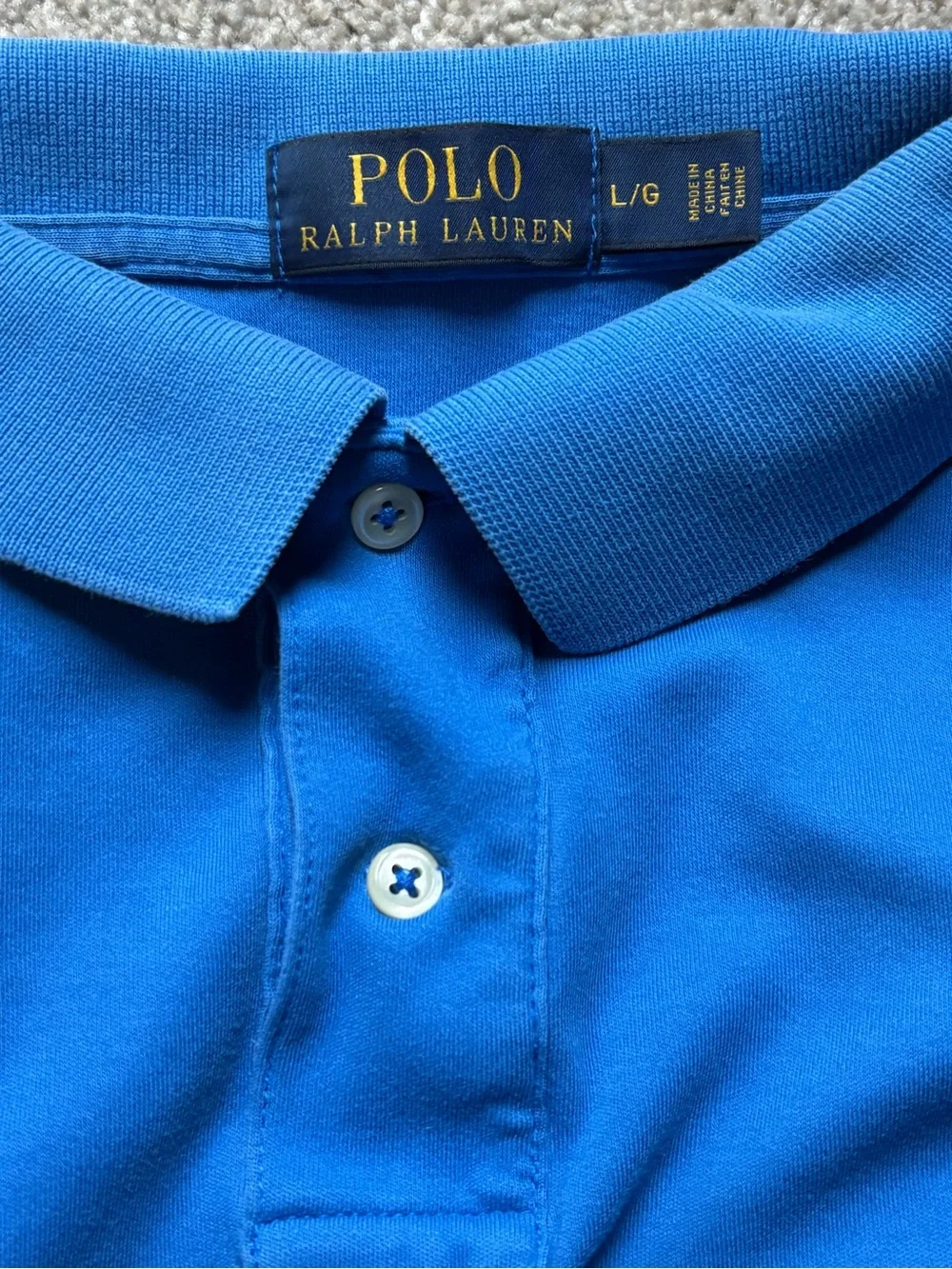 Ralph Lauren Men's Bright Blue Polo with Yellow Pony Logo